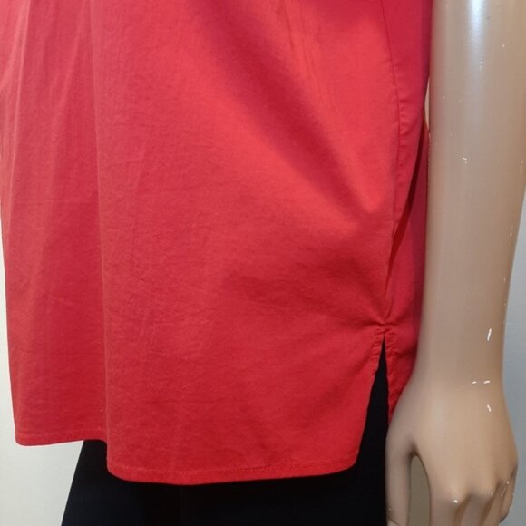 Eloquii Short Sleeve Popover Blouse Womens Plus Size 18 Red Pleated Bow Top - Picture 6 of 14